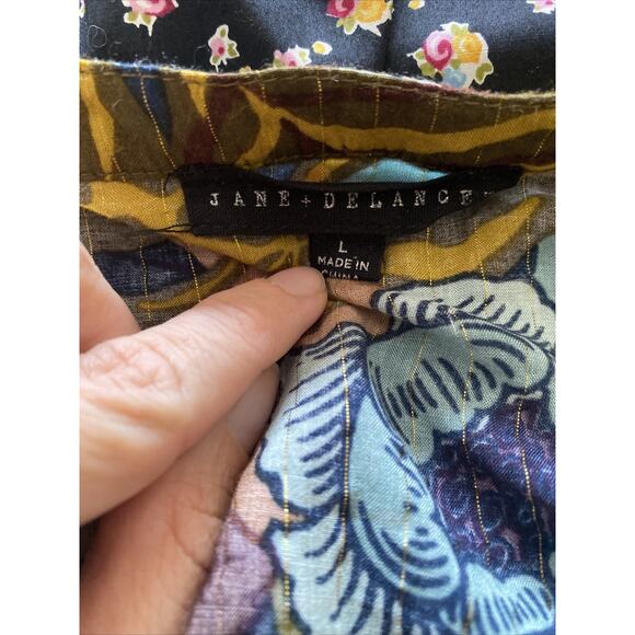 Jane‎ Delancey Womens Large Tunic Gold Mettalic Stripe - Picture 6 of 8